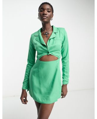 Heartbreak mini blazer dress with cut out in green