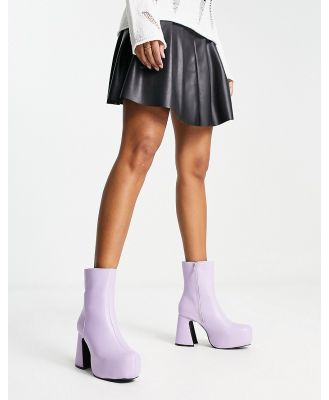 Heartbreak platform heeled ankle boots in lilac-Purple
