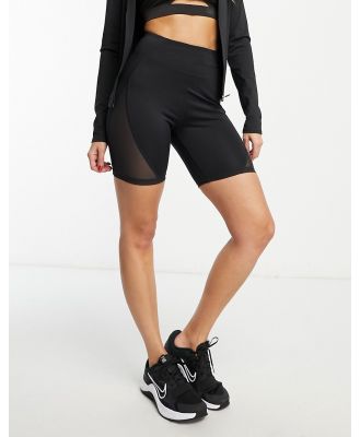 HIIT side mesh legging shorts-Black