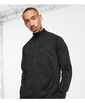 HIIT zip through track jacket in tricot in black