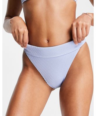 Hollister co-ord rib high waist bikini bottoms in blue