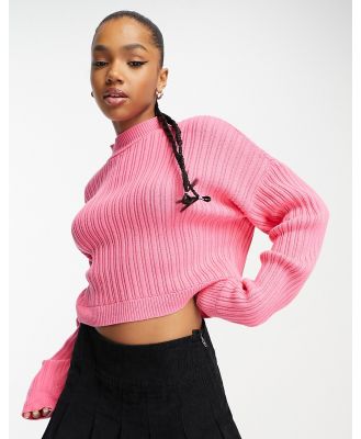 Hollister cropped knit jumper in pink