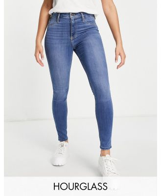 Hollister curvy skinny jeans in mid wash-Blue