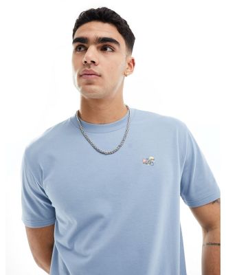 Hollister relaxed fit t-shirt in blue with embroidered logo