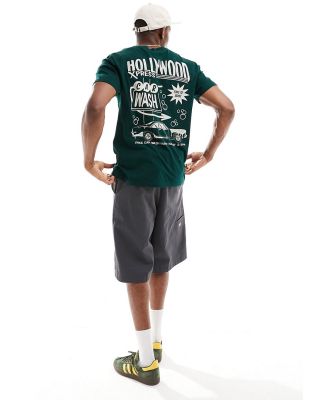 Hollister relaxed fit t-shirt with destination back print in dark green