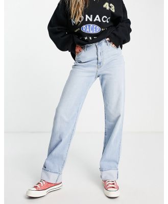 Hollister wide leg jeans in light wash blue