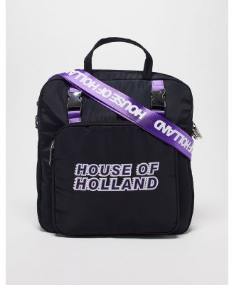 House of Holland logo top handle tote bag in black