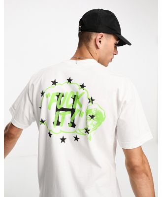 HUF Galactic Motto short sleeve t-shirt in white with chest and back placement print