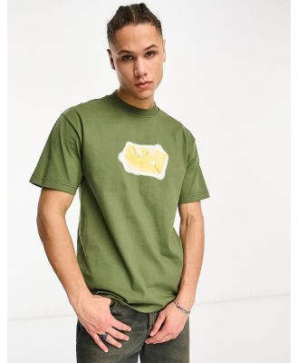 HUF Gold Standard t-shirt in khaki green with chest print