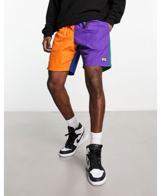 HUF New Day packable tech shorts in multicoloured panels