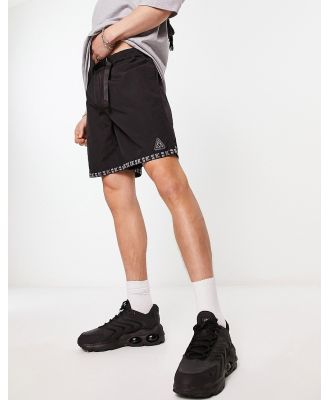 HUF Peak tech shorts in black with jacquard taping