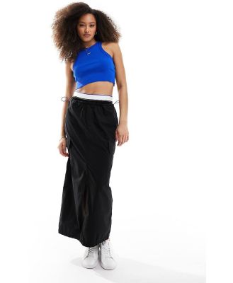 HUGO BLUE cargo maxi skirt in black