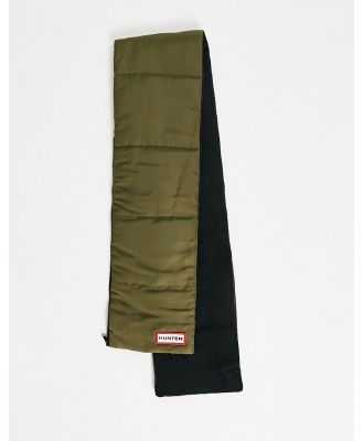 Hunter quilted zip front scarf with pockets in khaki-Green