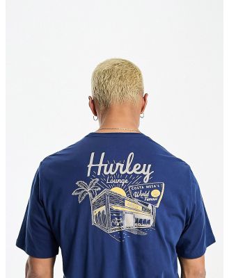 Hurley back print t-shirt in blue-White