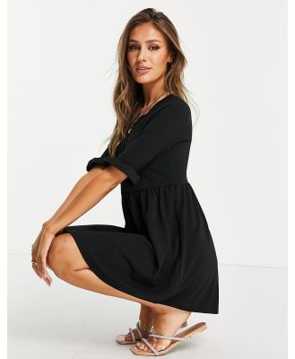 I Saw It First frill sleeve smock dress in black
