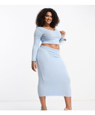 I Saw It First Plus midi skirt in pale blue (part of a set)