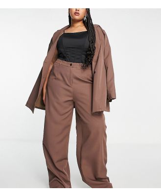I Saw It First Plus wide leg pants in mauve (Part of a set)-Neutral