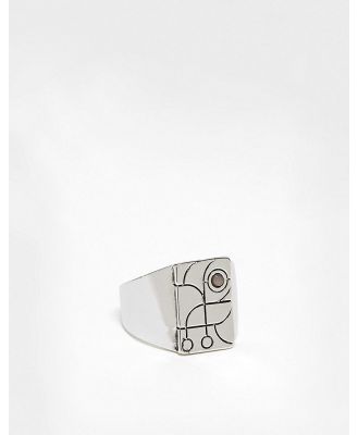 Icon Brand abstract signet ring in silver