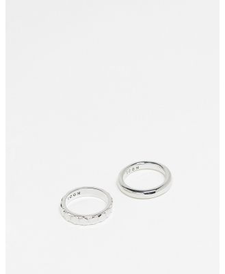 Icon Brand hex band ring set in silver