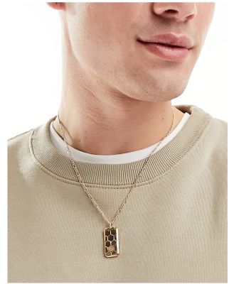 Icon Brand hex dog tag pendant necklace in gold