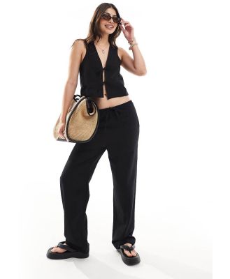 Iisla & Bird skinny waistband beach pants in black (part of a set)