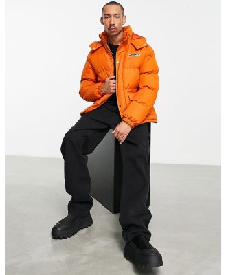 Il Sarto back print panelled puffer jacket in orange