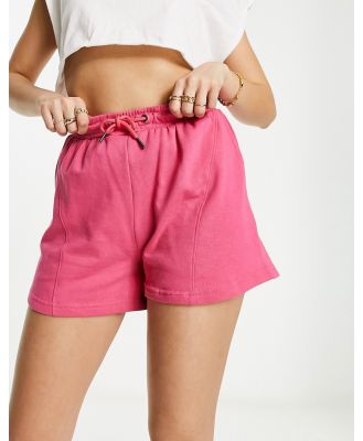 Il Sarto drawstring shorts with contrast seam in pink (part of a set)