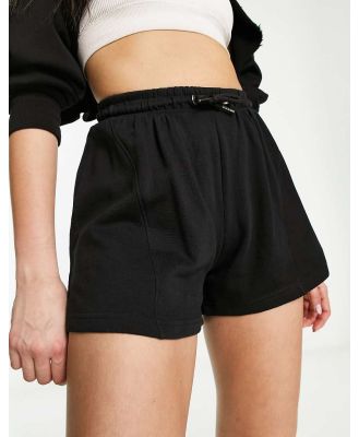 Il Sarto drawstring shorts with seam detail in black (part of a set)