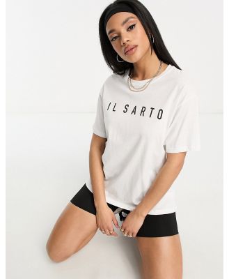 Il Sarto logo raglan t-shirt in white