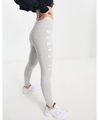 Il Sarto oversized logo leggings in grey marl (part of a set)