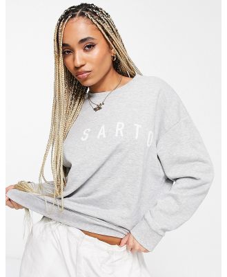 Il Sarto oversized logo sweatshirt in grey marl (part of a set)