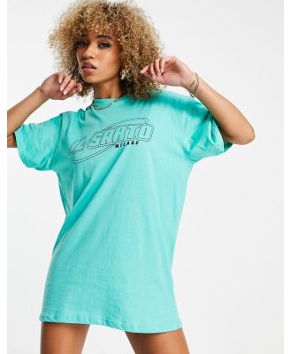 Il Sarto oversized logo t-shirt dress in bright green