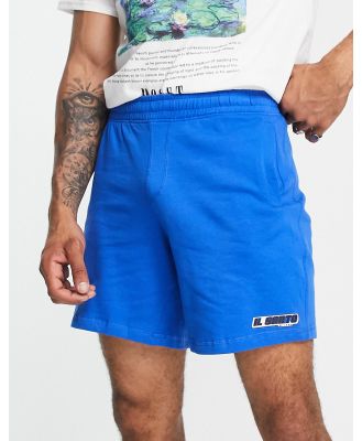Il Sarto racer logo jersey shorts in cobalt-Blue