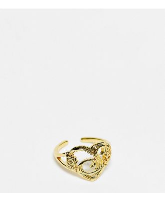Image Gang 18k gold-plated adjustable S initial heart ring