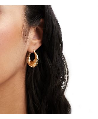 Image Gang Dakar chunky hoop earrings in gold plated