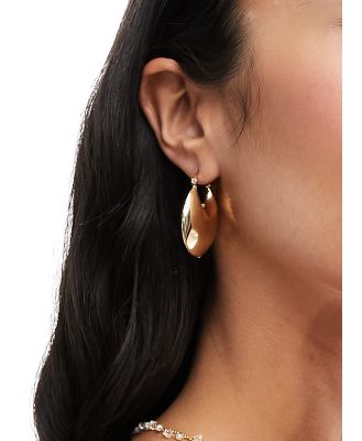 Image Gang Zakaya chunky hoop earrings in gold plated