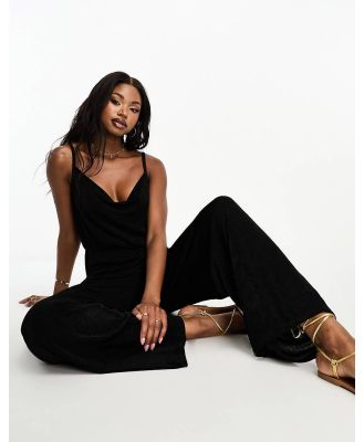 In The Style cowl neck wide leg jumpsuit in black