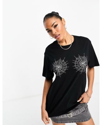 In The Style spider motif t-shirt in black