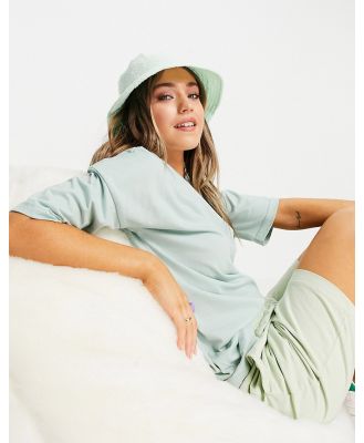 In The Style x Siannise Fudge oversized t-shirt in sage-Blue