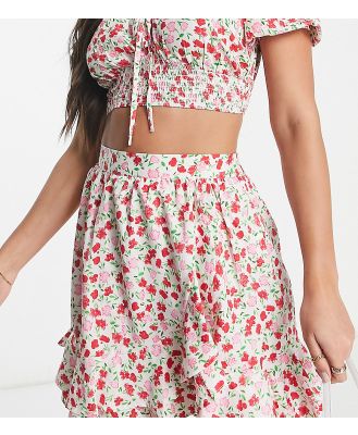 Influence Tall mini wrap skirt in floral print (part of a set)-Multi