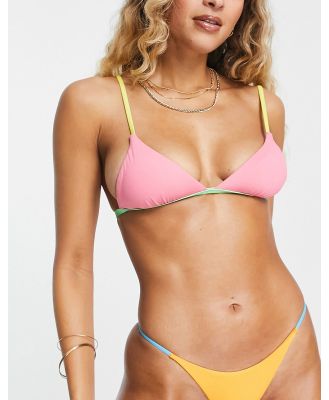 It's Now Cool Premium bralet bikini top in sorbae pink