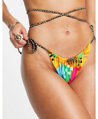 It's Now Cool Premium tie side bikini bottoms in tropics multi