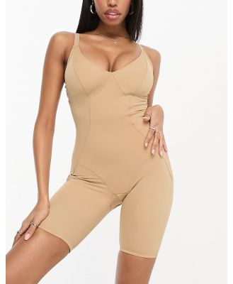Ivory Rose Fuller Bust DD-G control contour shaping bodysuit in beige-Neutral