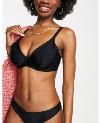 Ivory Rose Fuller Bust mix and match underwire bikini top in black