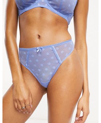 Ivory Rose mesh high waist spot lingerie thong in blue
