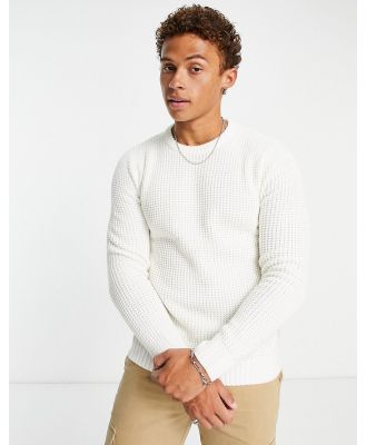 Jack & Jones Essentials chunky knitted jumper in white