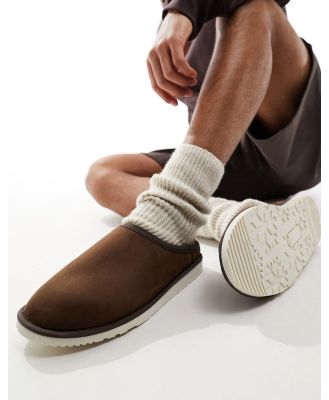 Jack & Jones faux suede slip-on slippers in brown