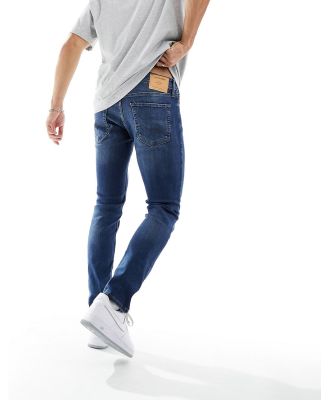 Jack & Jones Intelligence Liam skinny fit stretch jeans in mid blue