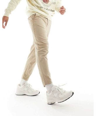 Jack & Jones Karl tapered chinos in beige-Neutral