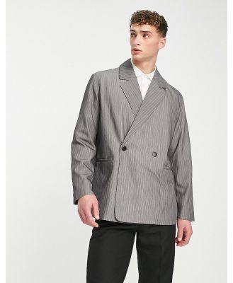 Jack & Jones Originals oversized suit jacket in grey pinstripe